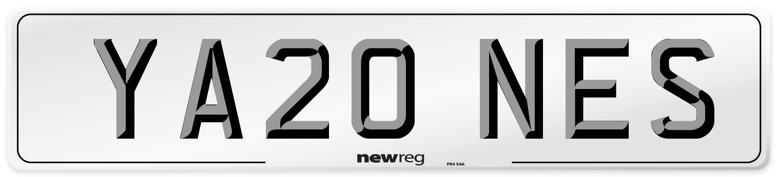 YA20 NES Number Plate from New Reg